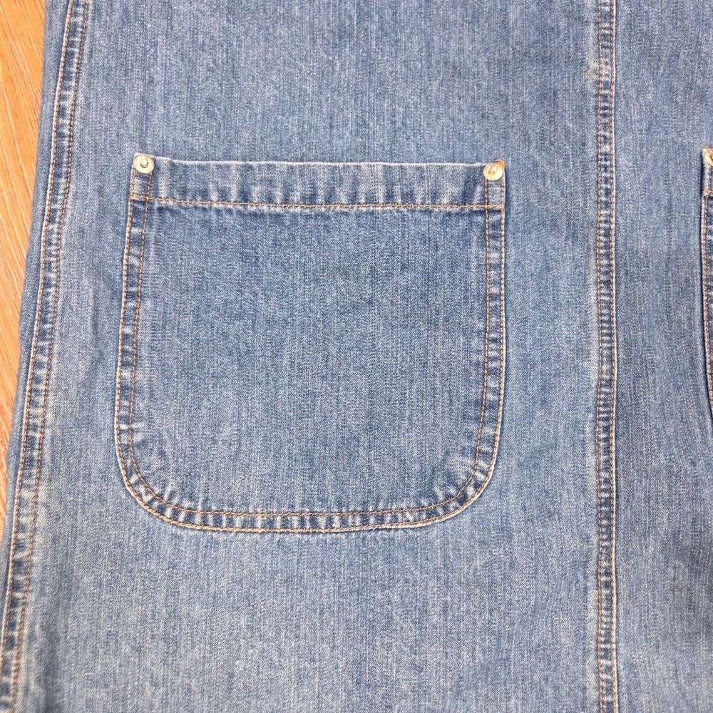 Vintage Faded Glory Denim Jumper Dress Medium Wash Cotton Pinafore Large - Picture 2 of 7